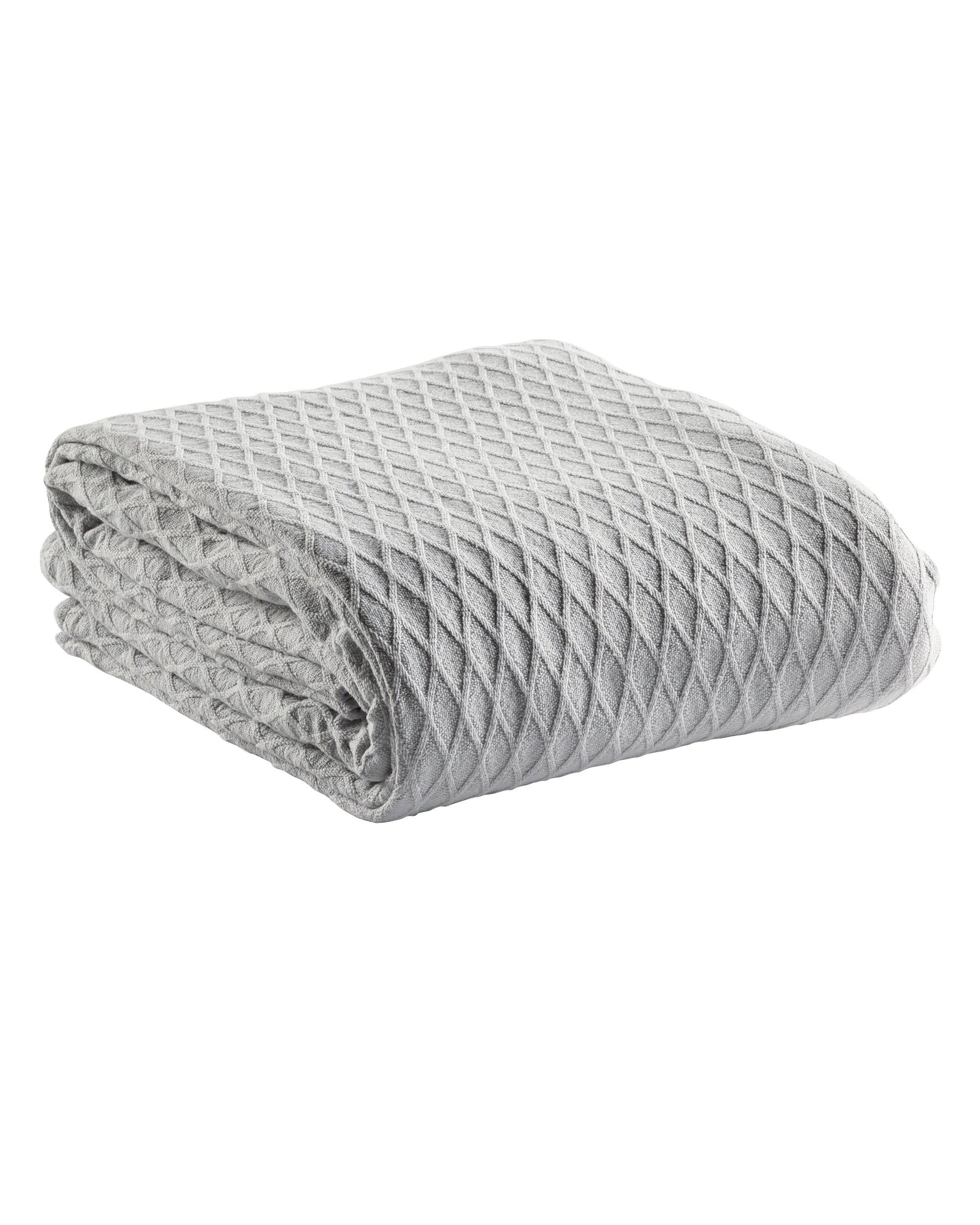 Bianca GOSFORD COTTON BLANKET SILVER Bianca Bedding