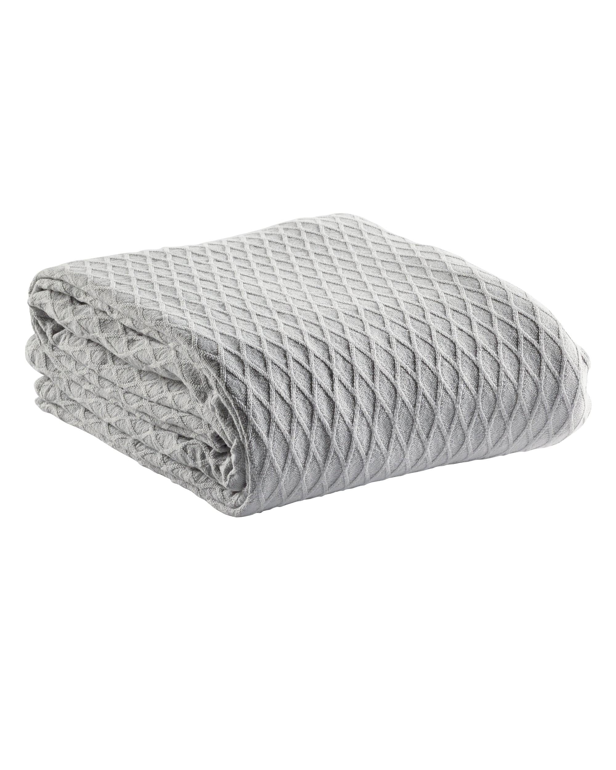 Bianca GOSFORD COTTON BLANKET SILVER Bianca Bedding