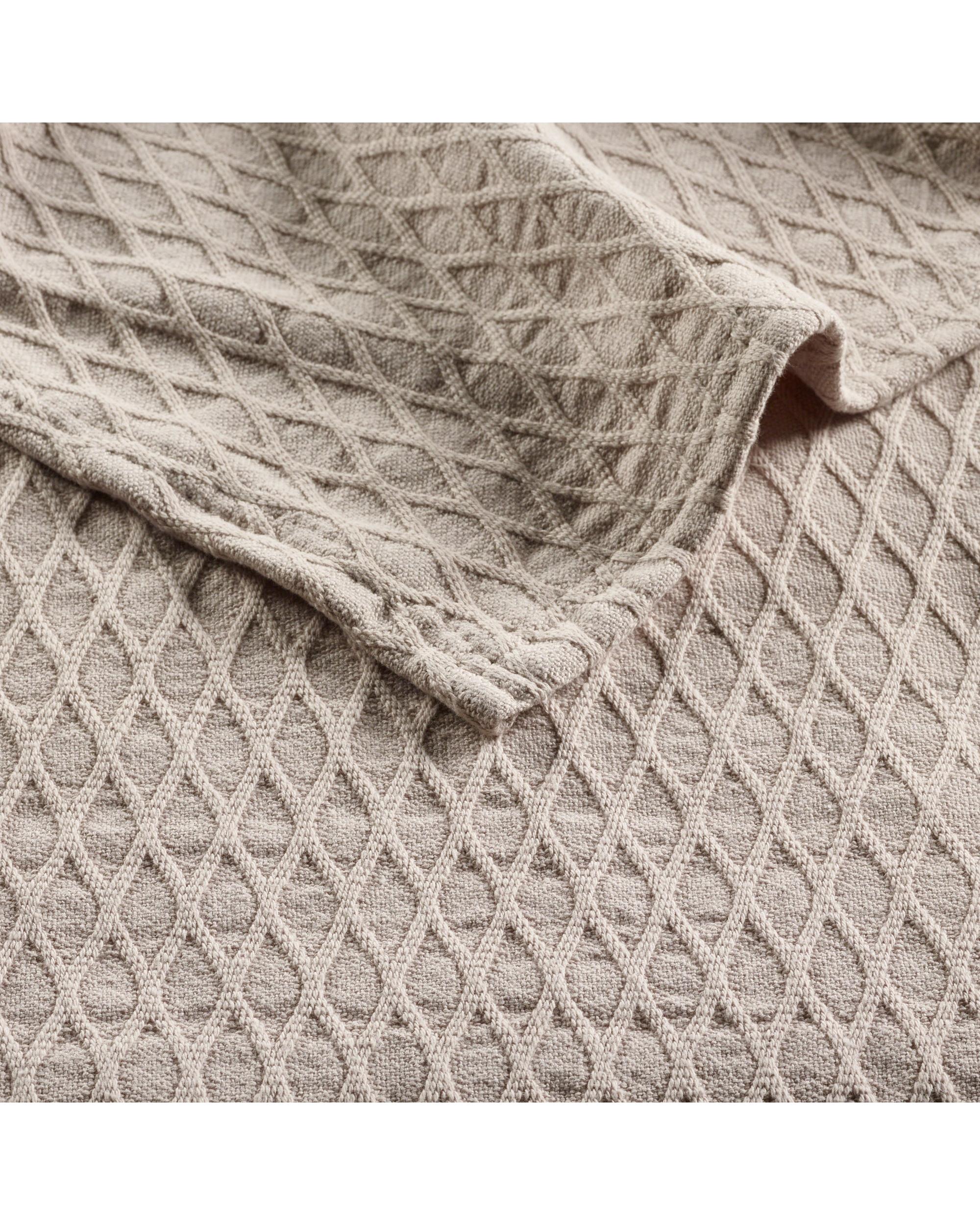 Bianca GOSFORD COTTON BLANKET Stone Bianca Bedding
