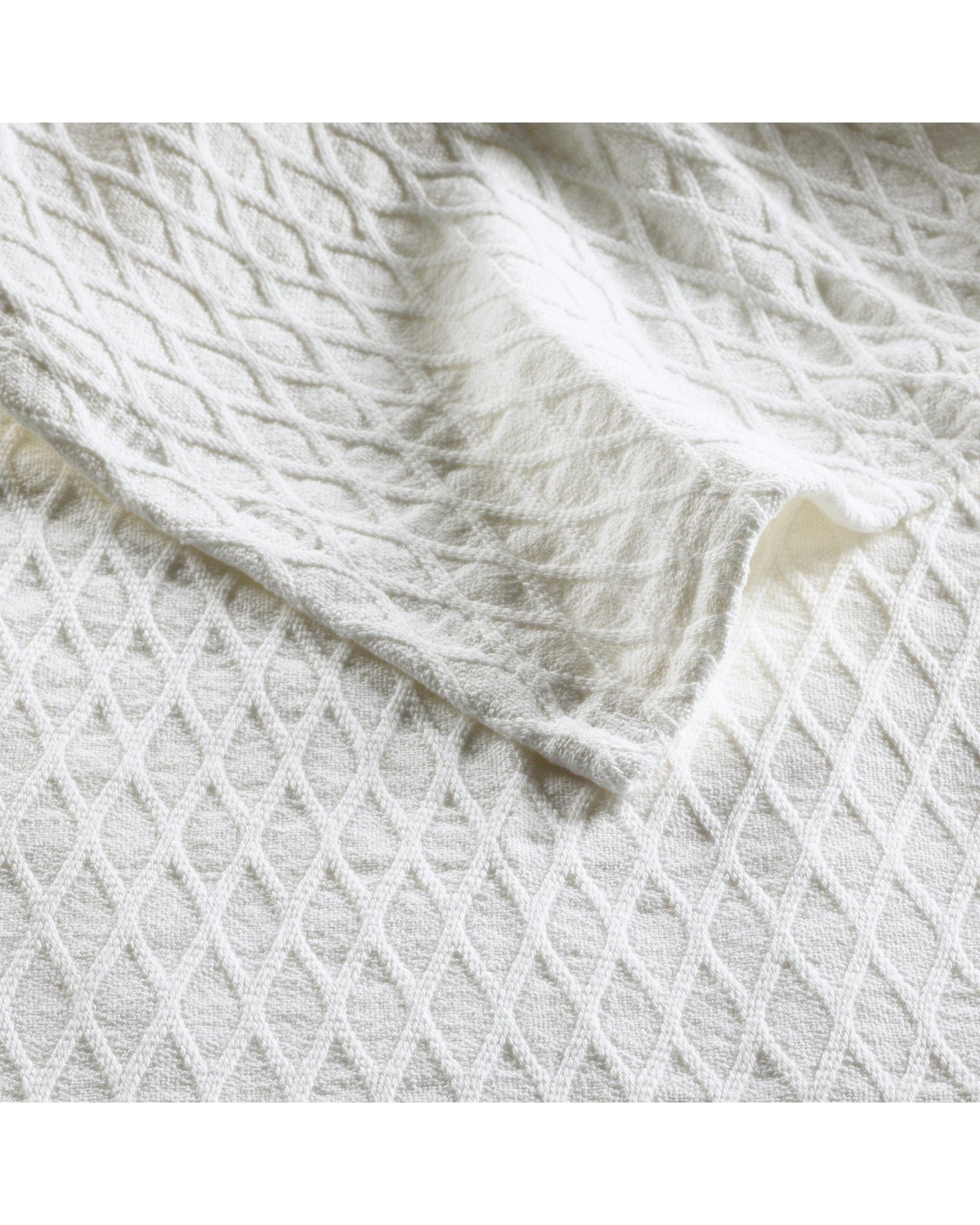 Bianca GOSFORD COTTON BLANKET WHITE Bianca Bedding