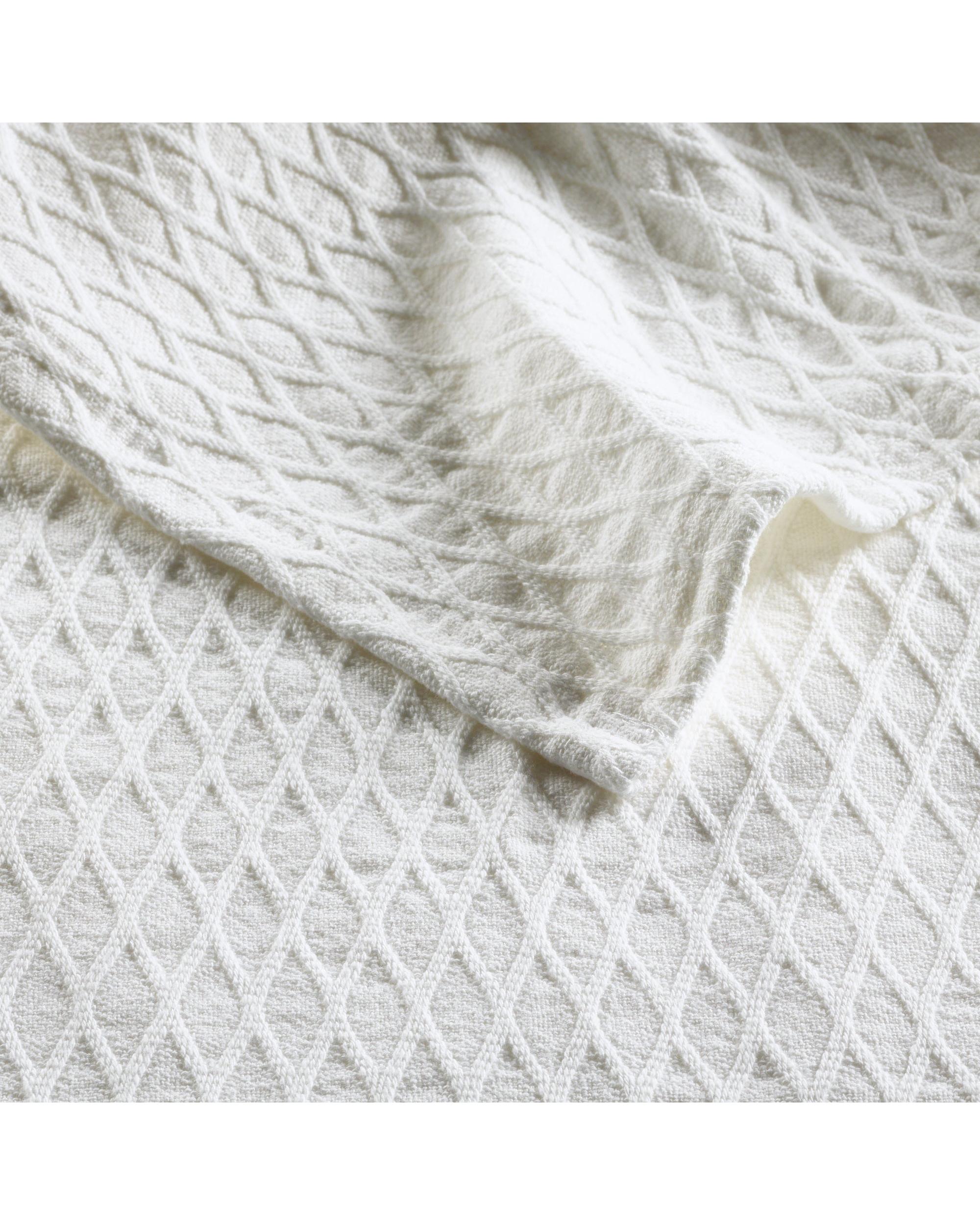 Bianca GOSFORD COTTON BLANKET WHITE Bianca Bedding