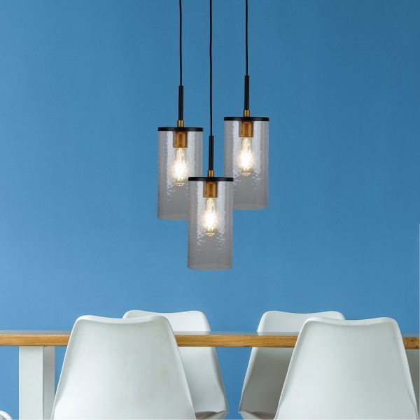 RAYMONT 3 Light Multi Drop Pendant Oriel Lighting
