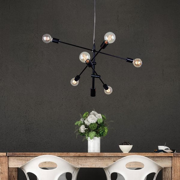 CHELSEA Black Contemporary Satellite Pendant Oriel Lighting