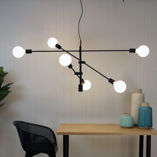 CHELSEA.120 Black Large Contemporary Pendant Oriel Lighting