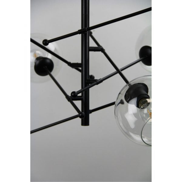 RIPLEY.6 6-Light Satellite Pendant Black Oriel Lighting