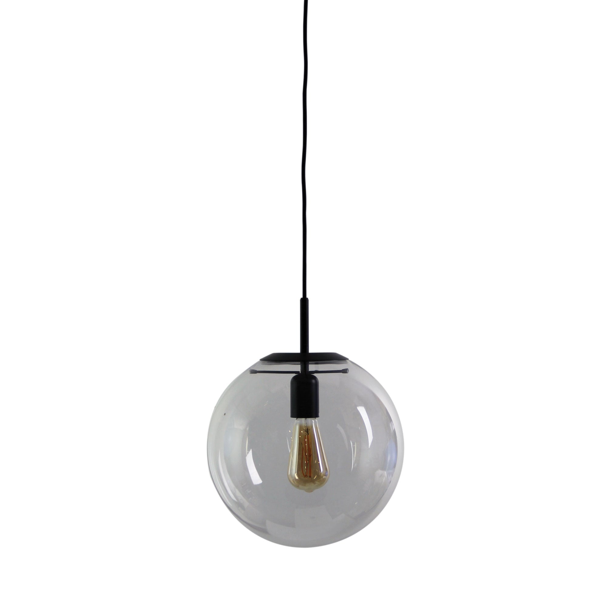 NEWTON.30 Matt Black and Clear Glass Pendant Oriel Lighting
