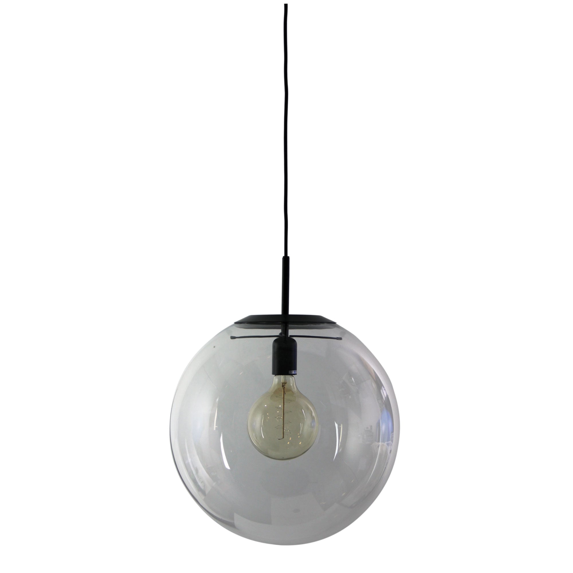 NEWTON.40 Matt Black and Clear Glass Pendant Oriel Lighting