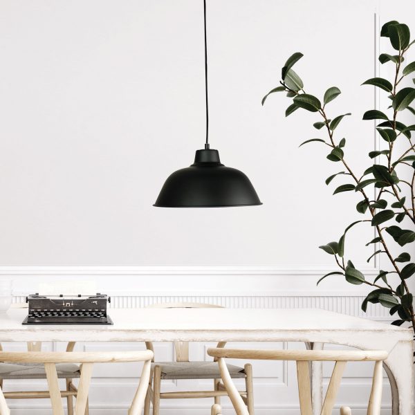 FORGE 300 Retro Industrial Pendant Black Oriel Lighting
