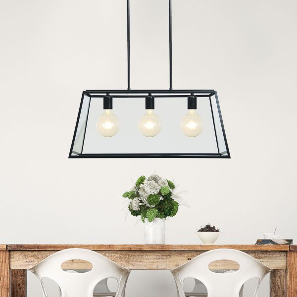 EATON 70 3-light 70cm Urban Retro Pendant Oriel Lighting