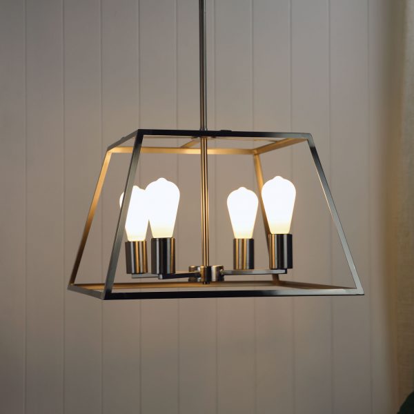 SOUTHPORT 48 4 Light Urban Retro Pendant Brushed Chrome Oriel Lighting