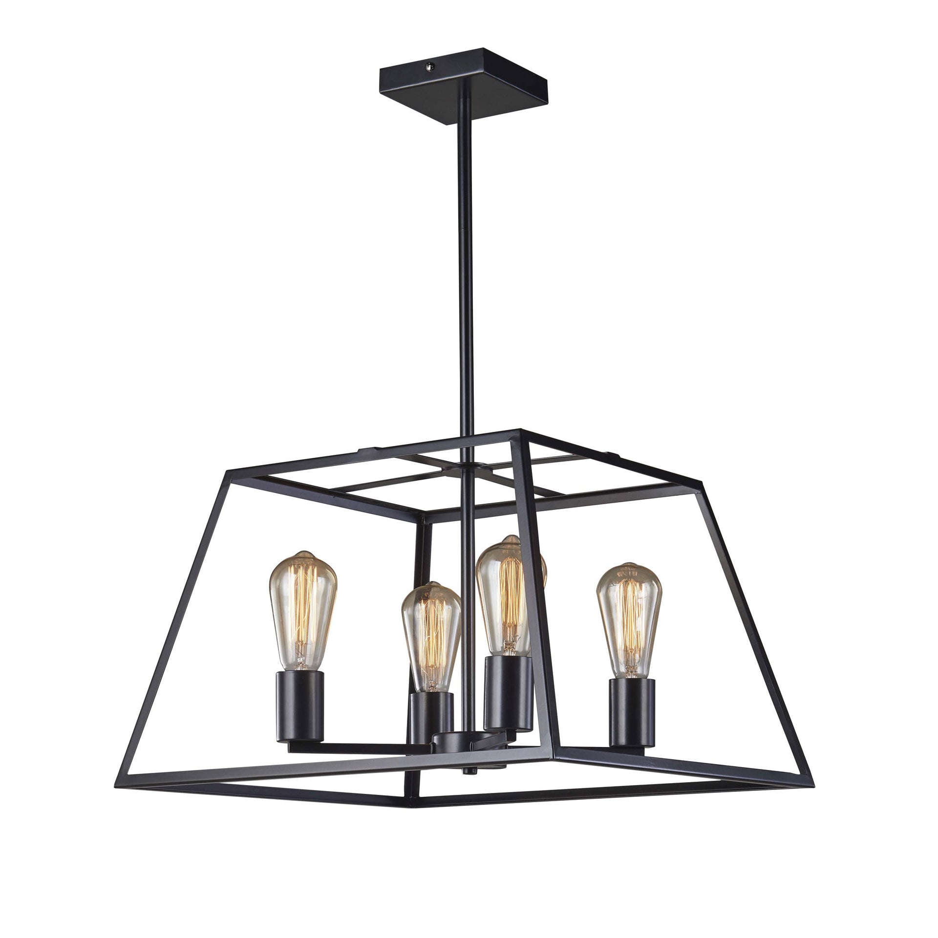 SOUTHPORT 48 4 Light Urban Retro Pendant Black Oriel Lighting