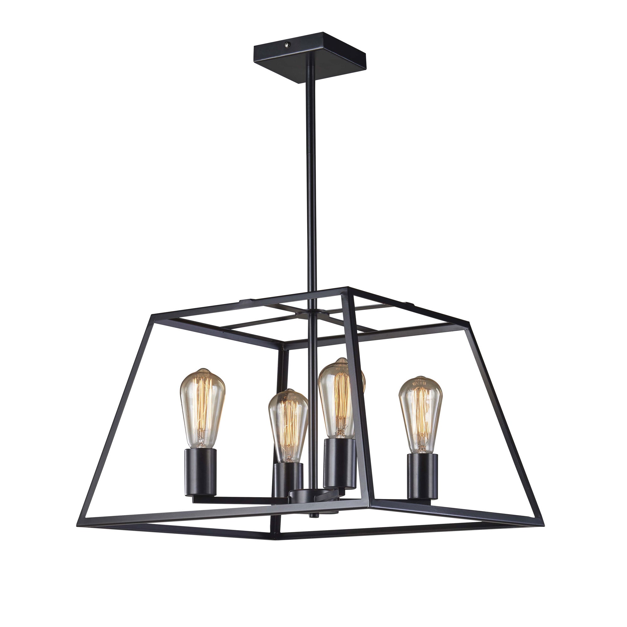 SOUTHPORT 48 4 Light Urban Retro Pendant Black Oriel Lighting