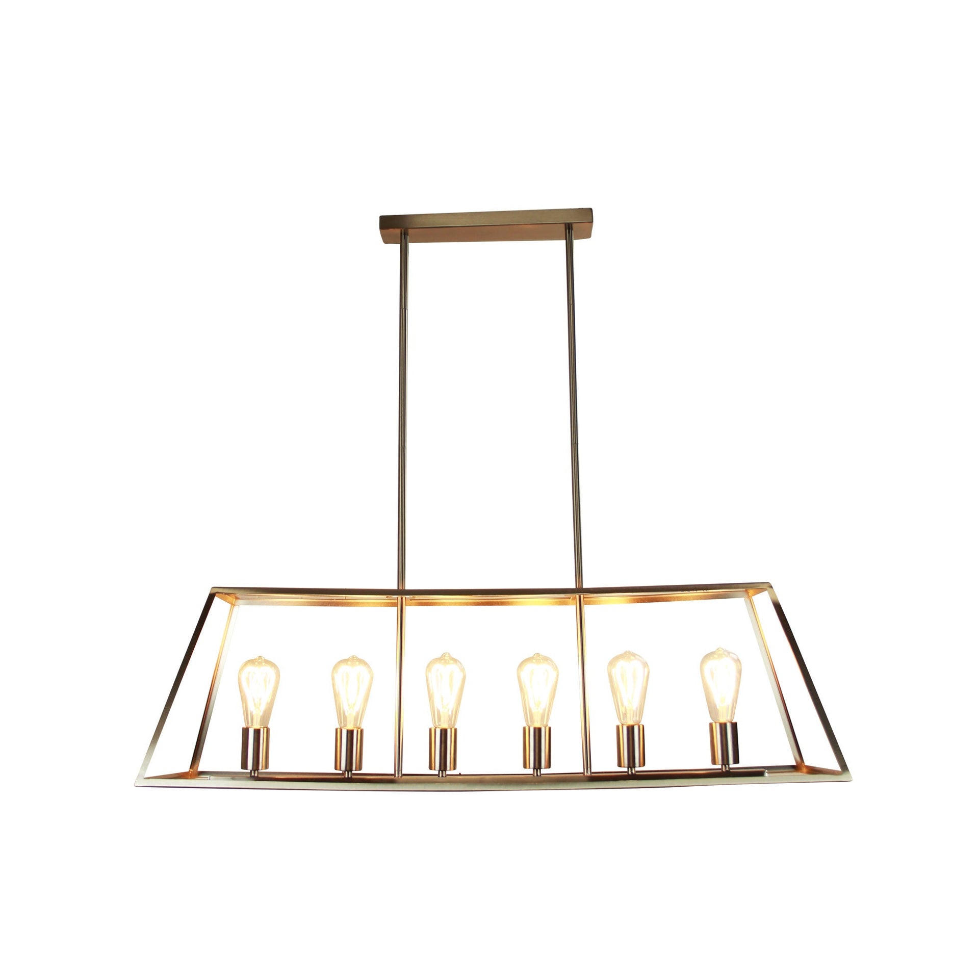 SOUTHPORT.100 6 Light Urban Retro Pendant Brushed Chrome Oriel Lighting