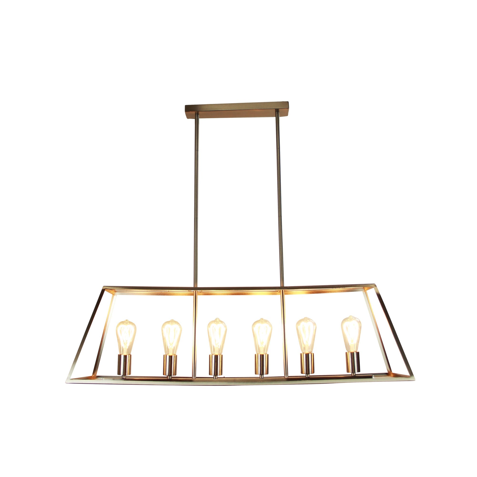 SOUTHPORT.100 6 Light Urban Retro Pendant Brushed Chrome Oriel Lighting