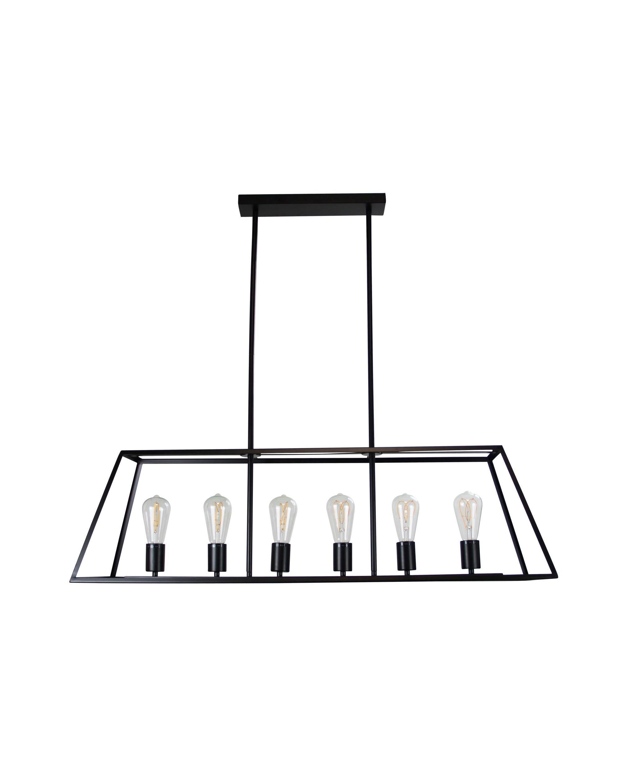 SOUTHPORT.100 6 Light Urban Retro Pendant Black Oriel Lighting