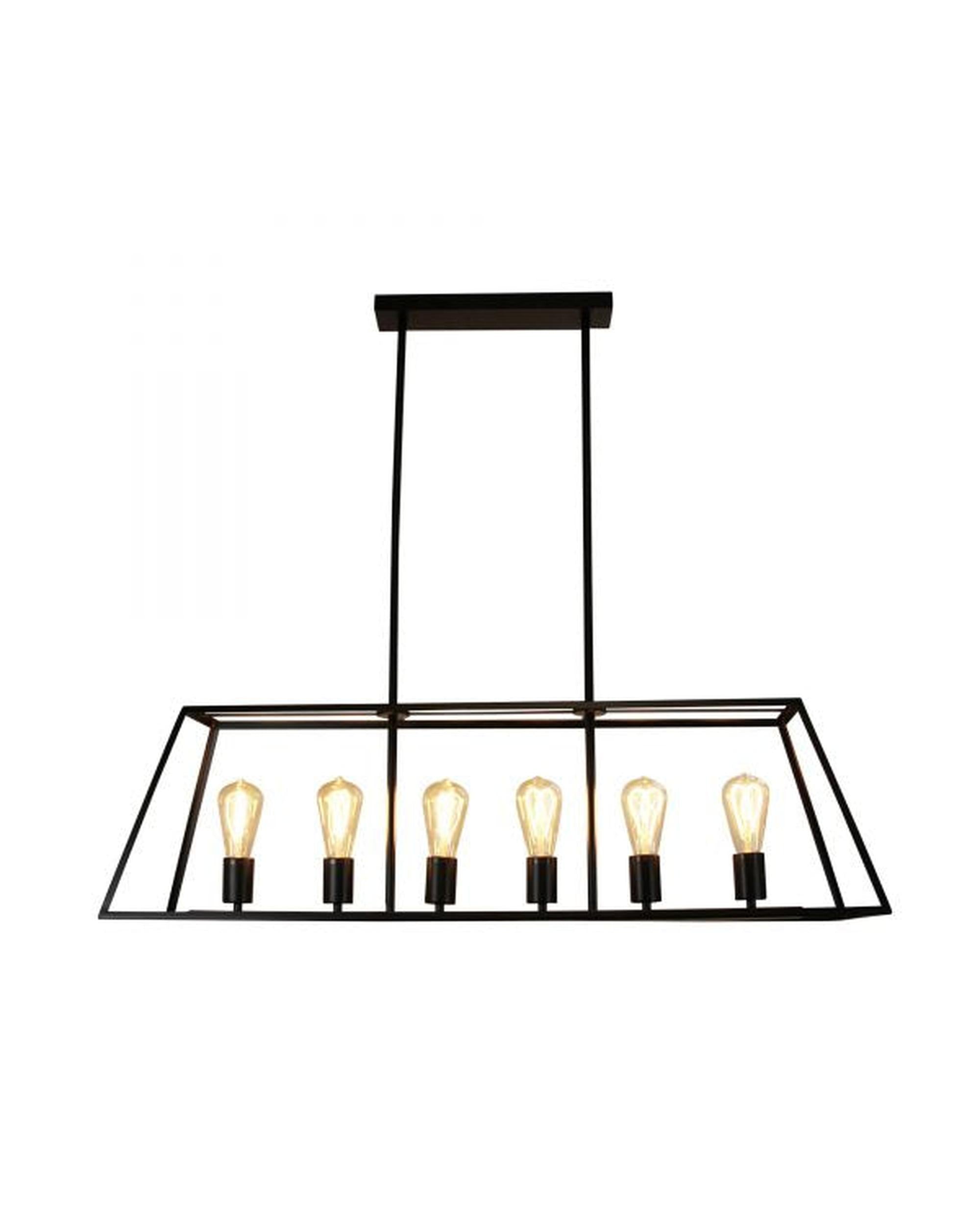 SOUTHPORT.100 6 Light Urban Retro Pendant Black Oriel Lighting