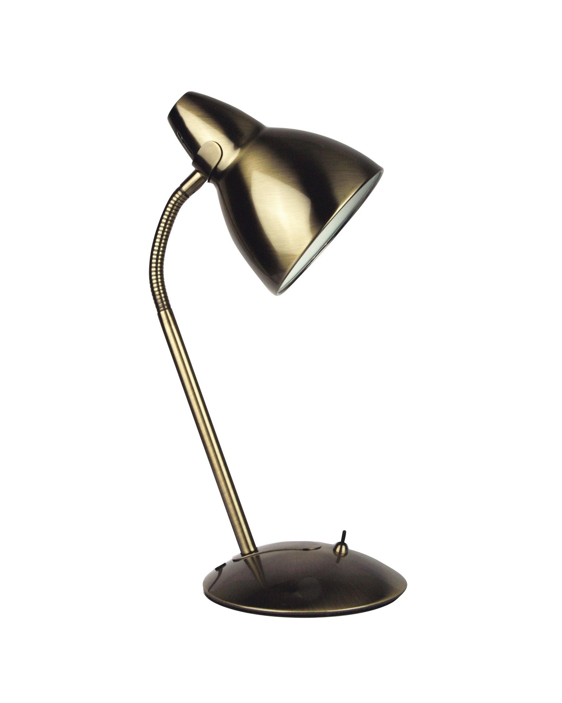 TRAX Classic Gooseneck Task Lamp Antique Brass Oriel Lighting