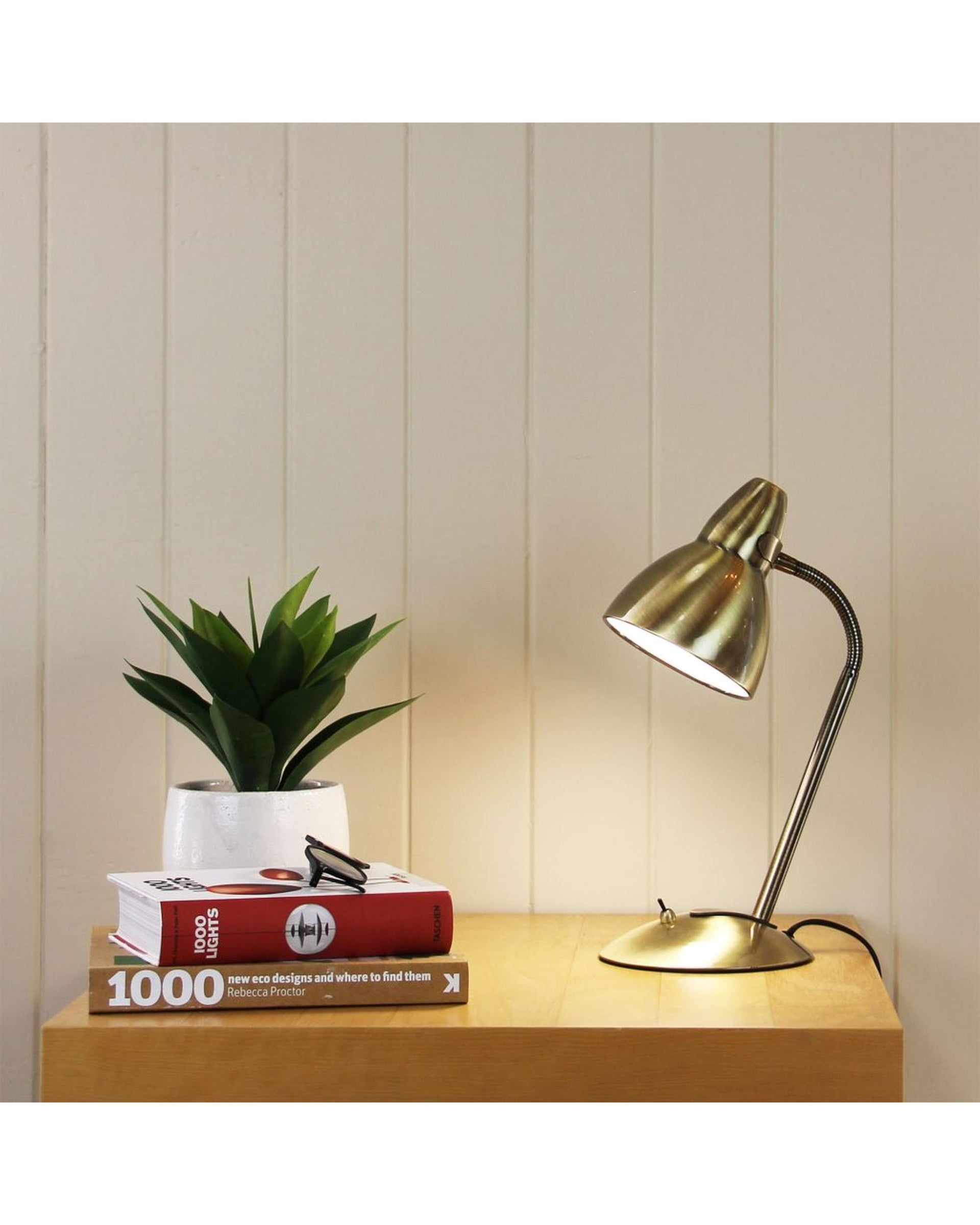 TRAX Classic Gooseneck Task Lamp Antique Brass Oriel Lighting
