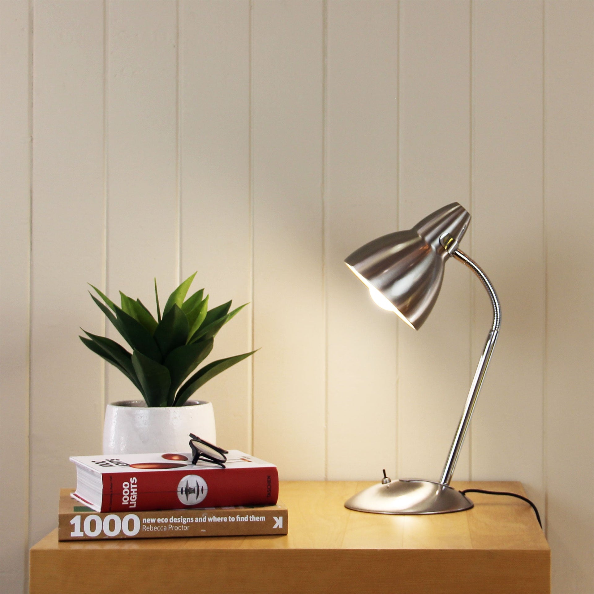 TRAX Classic Gooseneck Task Lamp Brushed Chrome Oriel Lighting