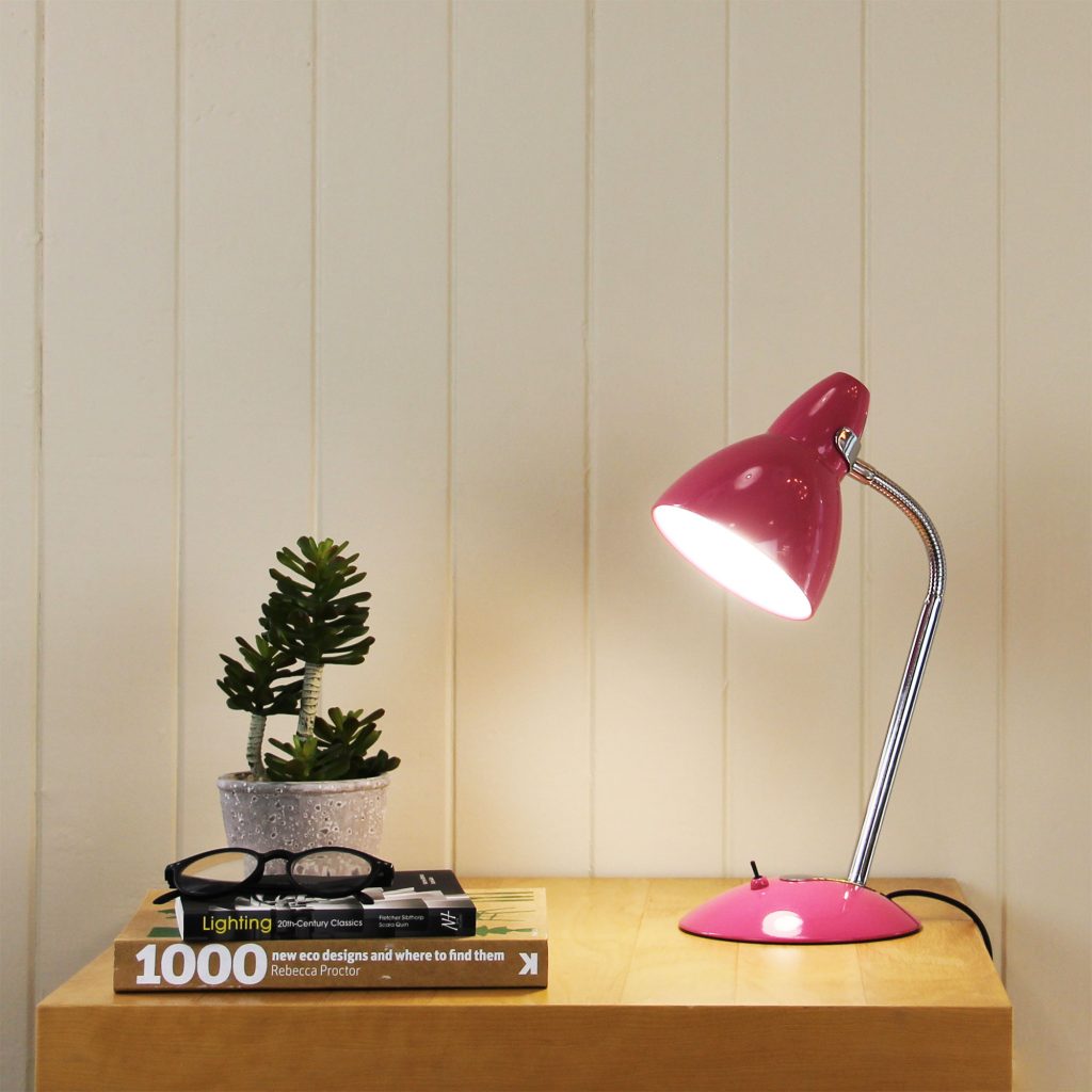 TRAX Classic Gooseneck Task Lamp Pink Oriel Lighting