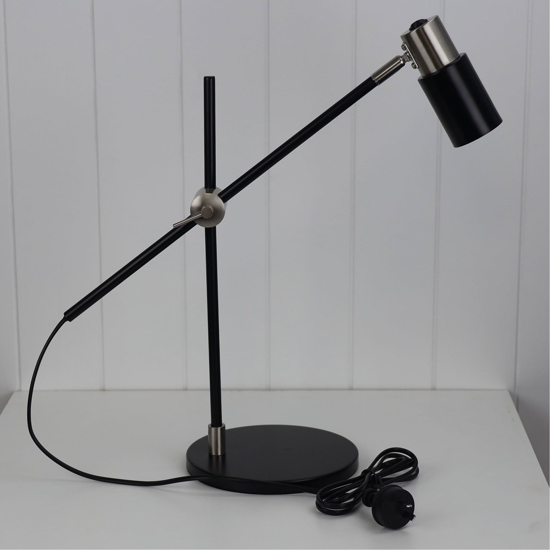 CHARLIE LED GU10 Desk Lamp Brushed Chrome Oriel Lighting