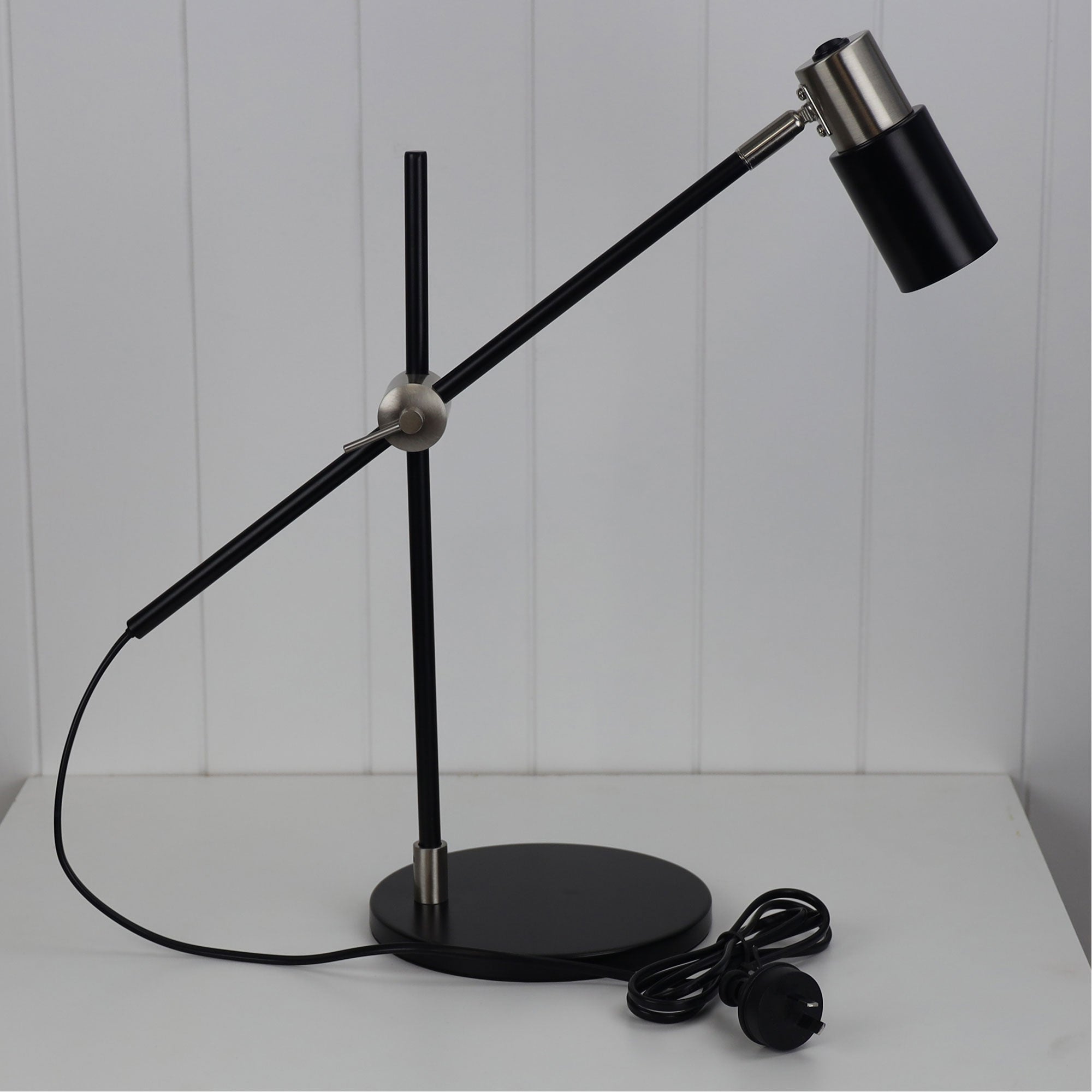 CHARLIE LED GU10 Desk Lamp Brushed Chrome Oriel Lighting