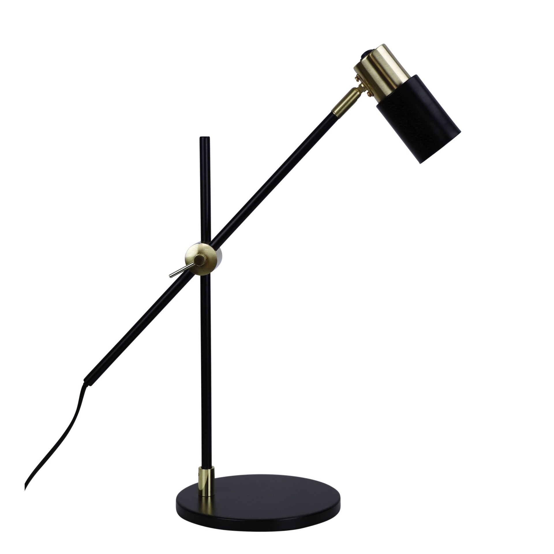 CHARLIE LED GU10 Desk Lamp Satin Brass Oriel Lighting