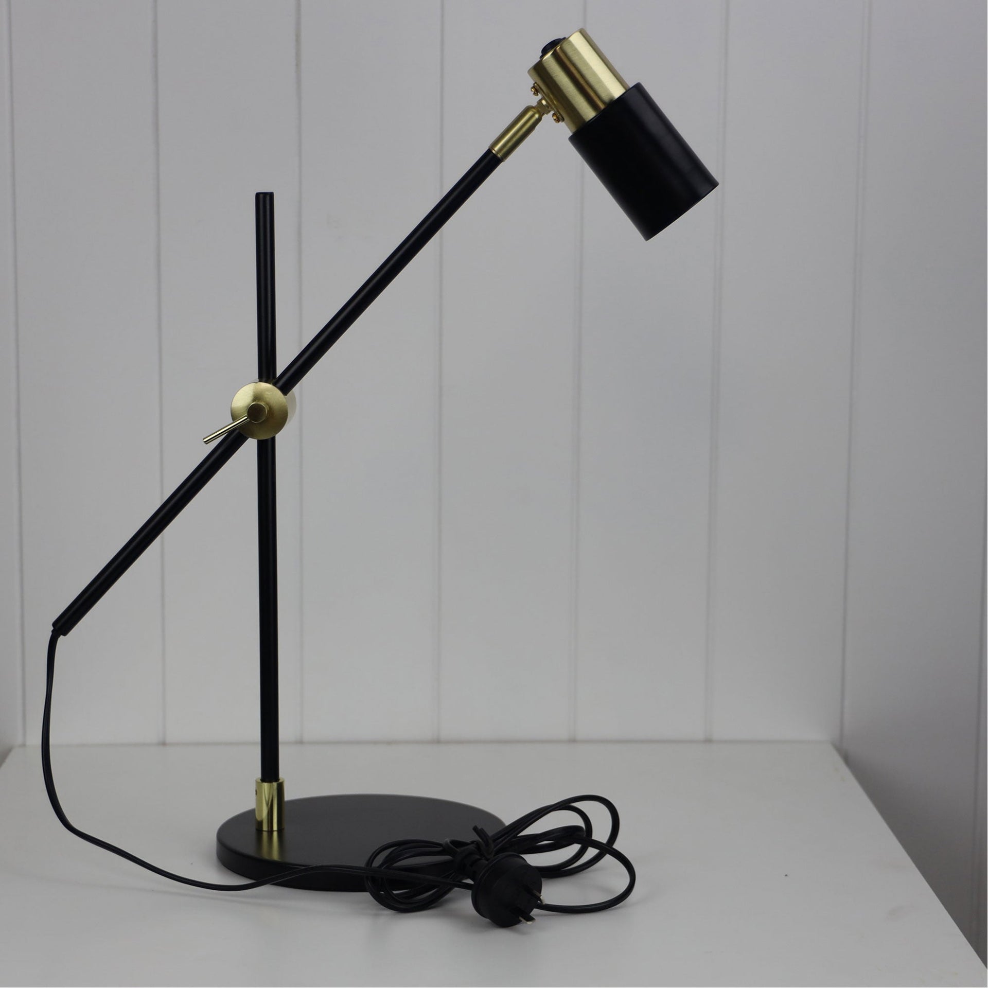 CHARLIE LED GU10 Desk Lamp Satin Brass Oriel Lighting