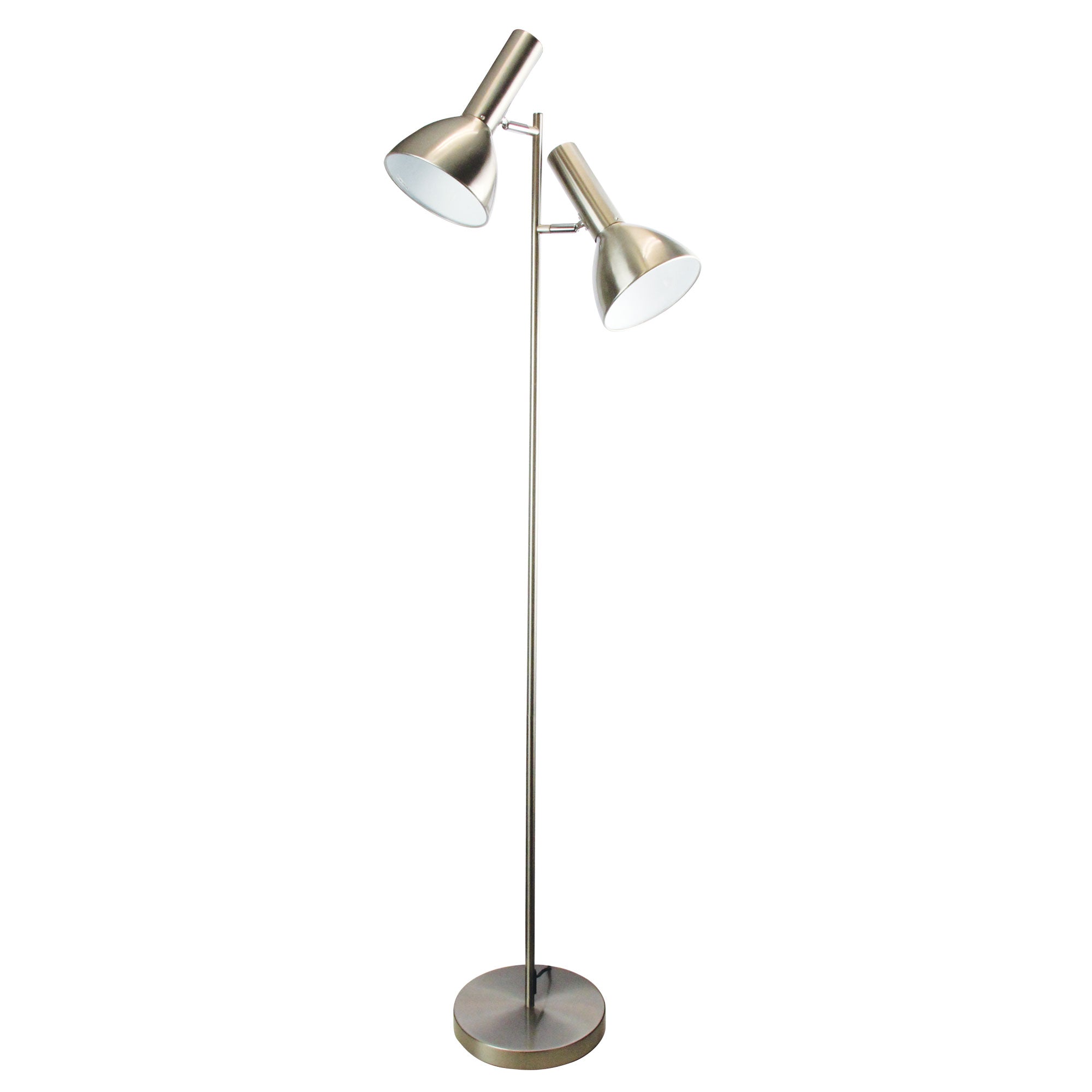 VESPA Mid-Century Twin Floor Lamp Brushed Chrome Oriel Lighting