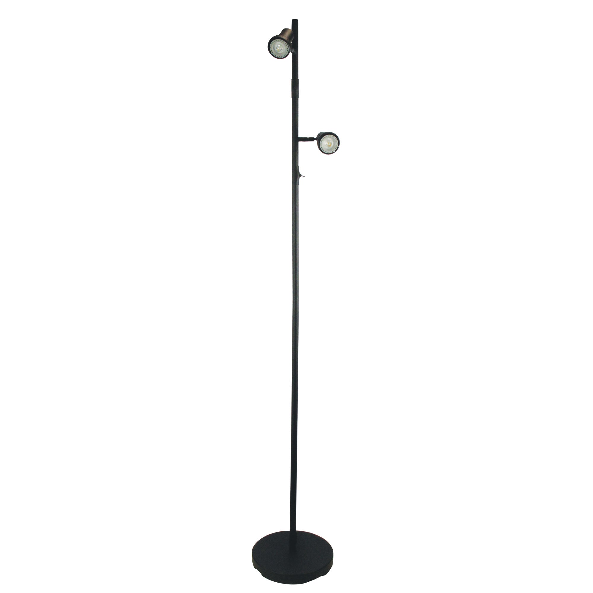 DAXAM LED Twin Adjustable Floor Lamp Black Oriel Lighting