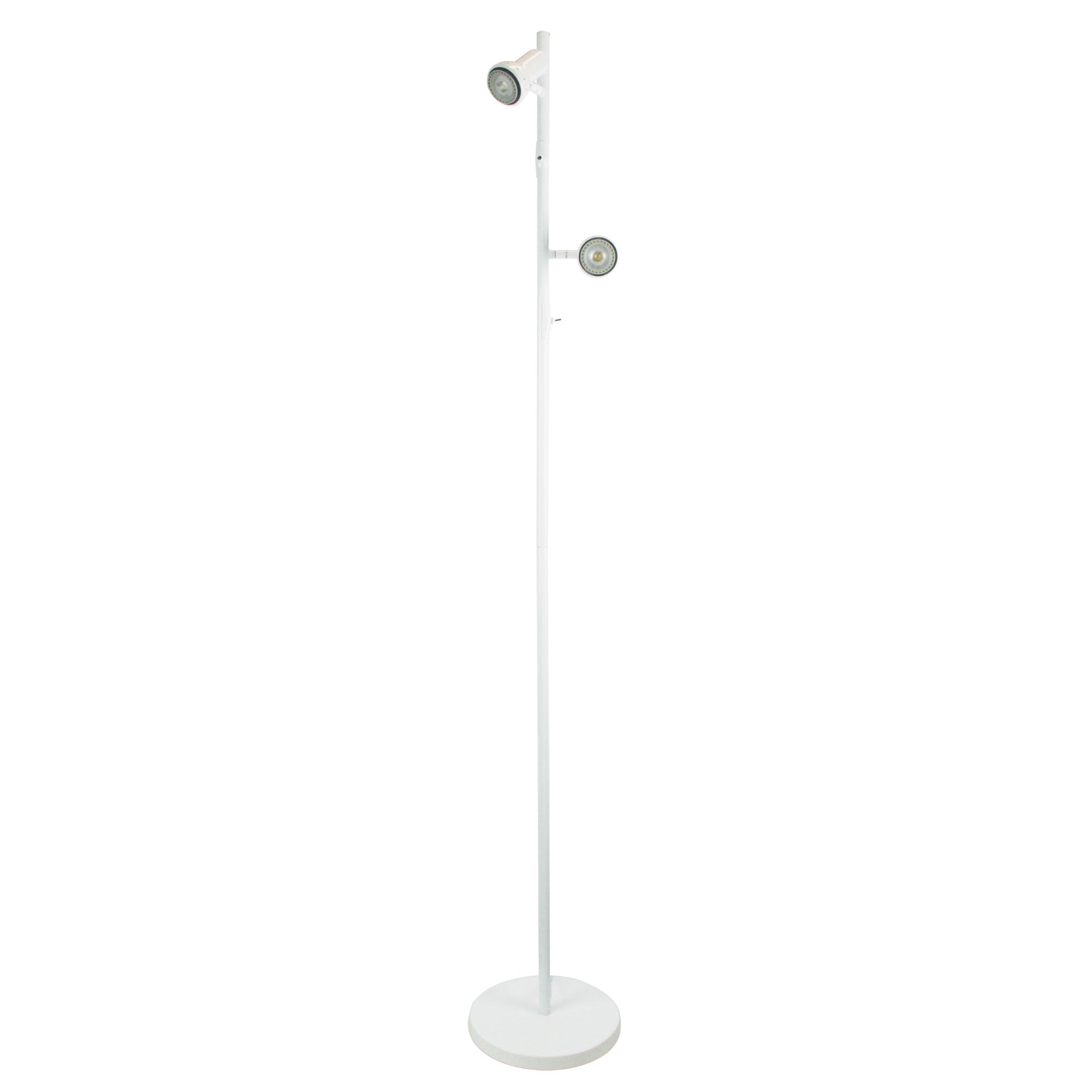DAXAM LED Twin Adjustable Floor Lamp White Oriel Lighting