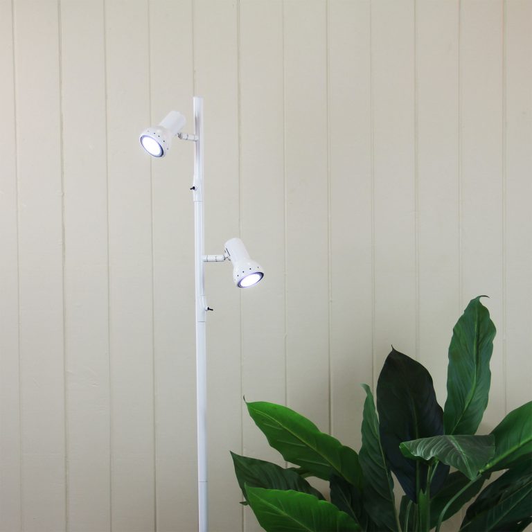 DAXAM LED Twin Adjustable Floor Lamp White Oriel Lighting