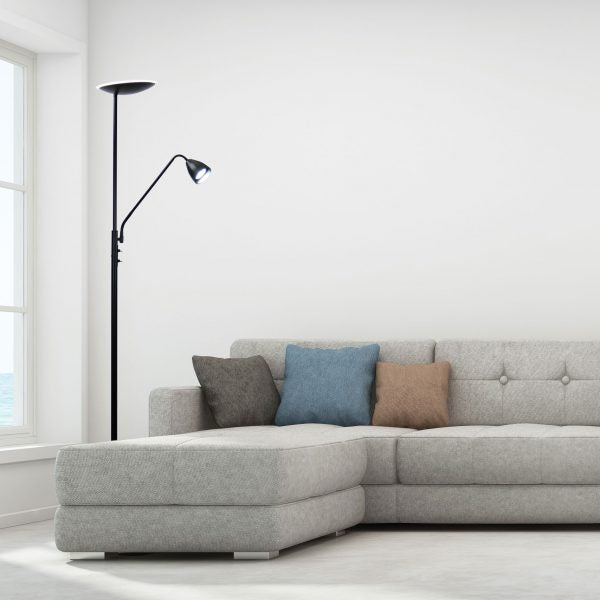 UP2 Mother and Child LED Floor Lamp Black Oriel Lighting