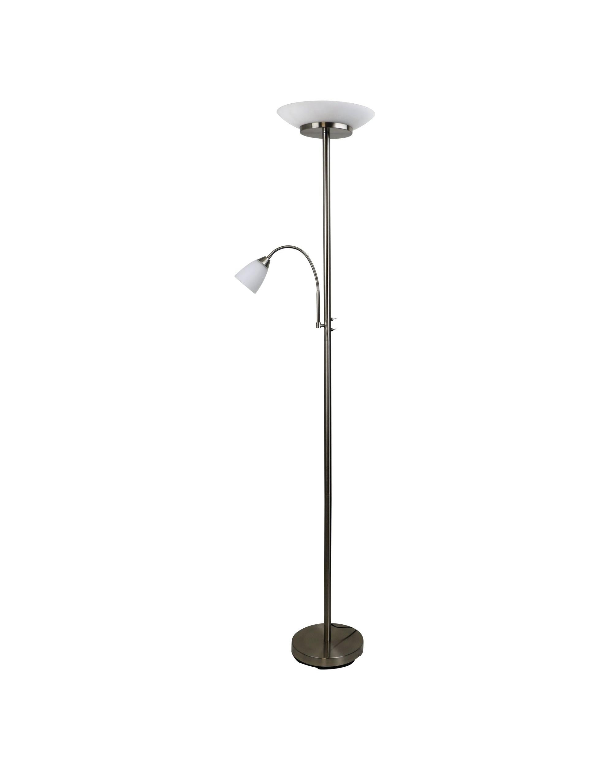 SIENA Mother and Child LED Floor Lamp Brushed Chrome Oriel Lighting