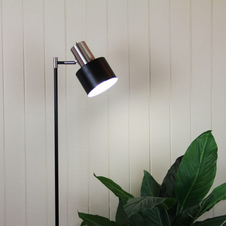 ARI FLOOR Mid-Century Task Lamp with Brushed Chrome Oriel Lighting