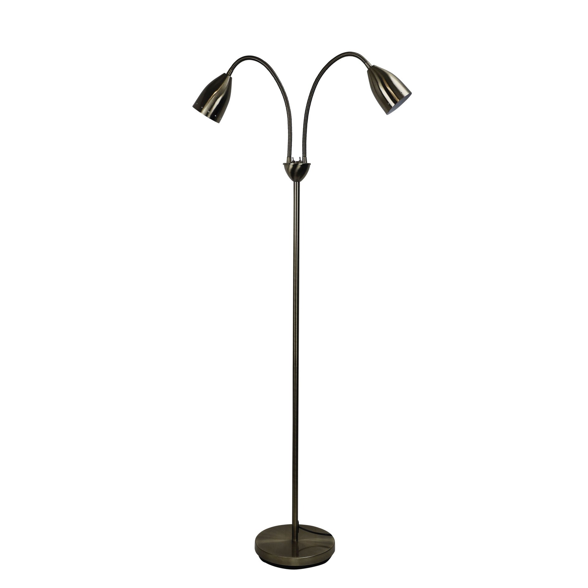 STAN Twin Flexible Neck Lamp Antique Brass Oriel Lighting