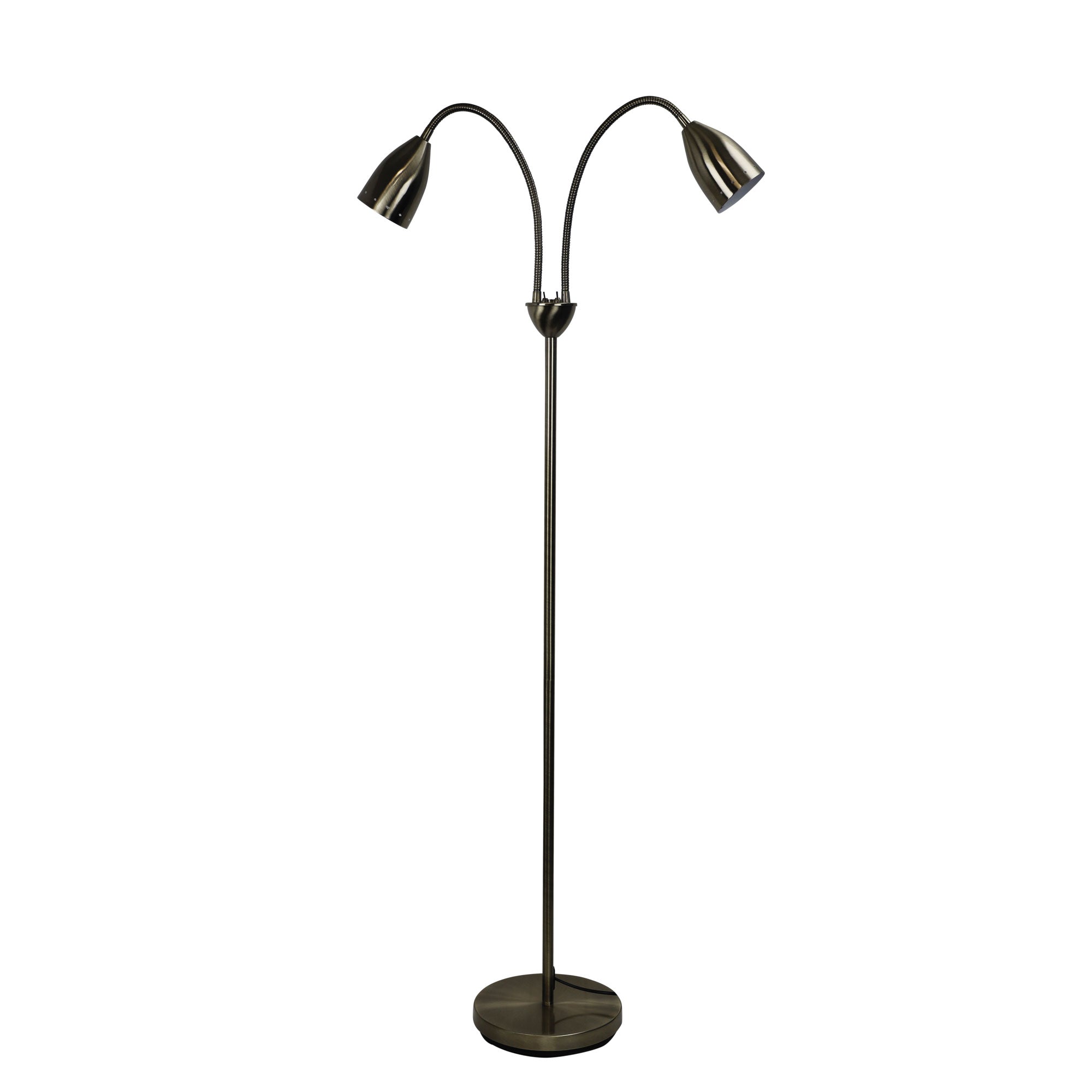 STAN Twin Flexible Neck Lamp Antique Brass Oriel Lighting