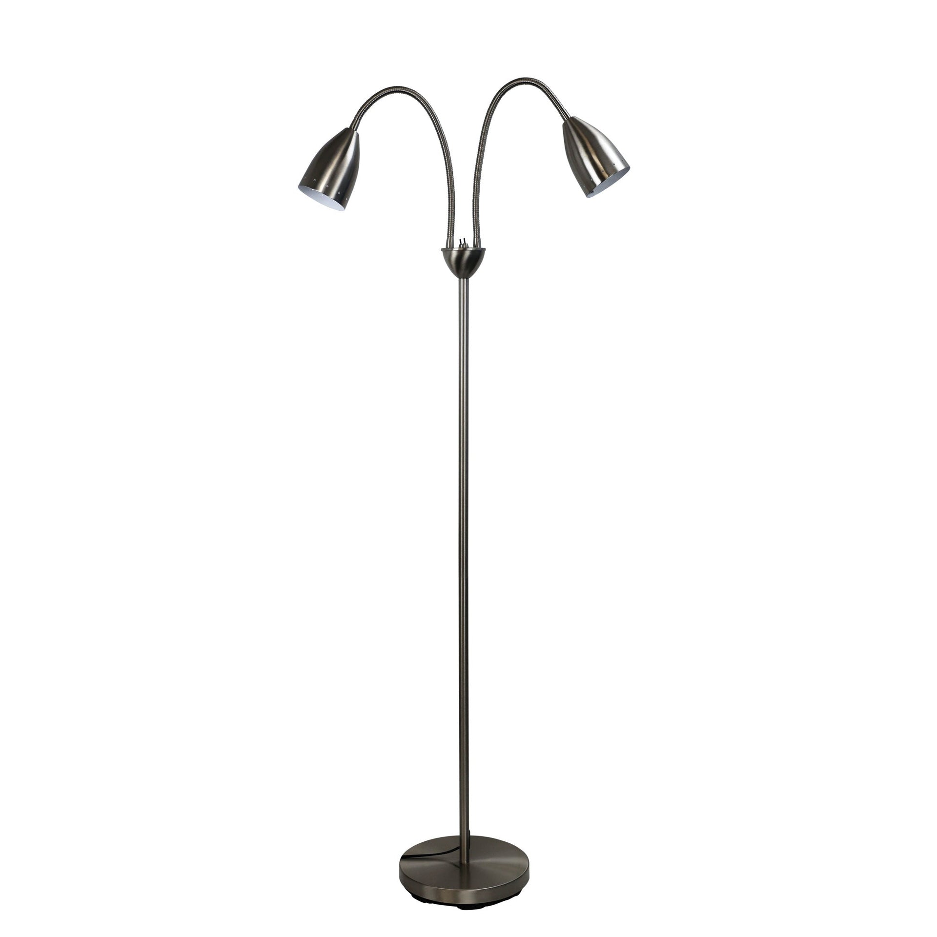 STAN Twin Flexible Neck Lamp Brushed Chrome Oriel Lighting