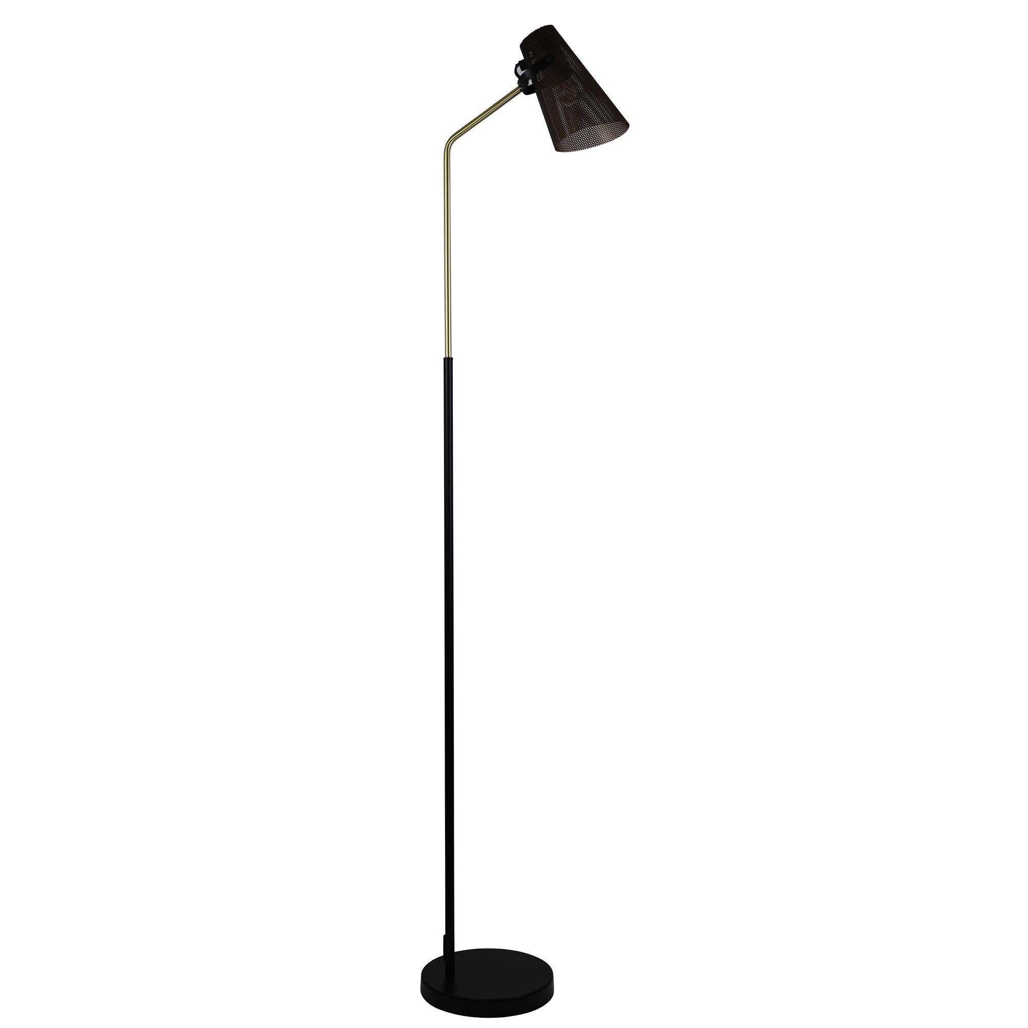 PERFO FLOOR LAMP BLACK & BRASS FLOOR LAMP Oriel Lighting