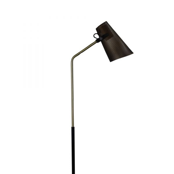 PERFO FLOOR LAMP BLACK & BRASS FLOOR LAMP Oriel Lighting