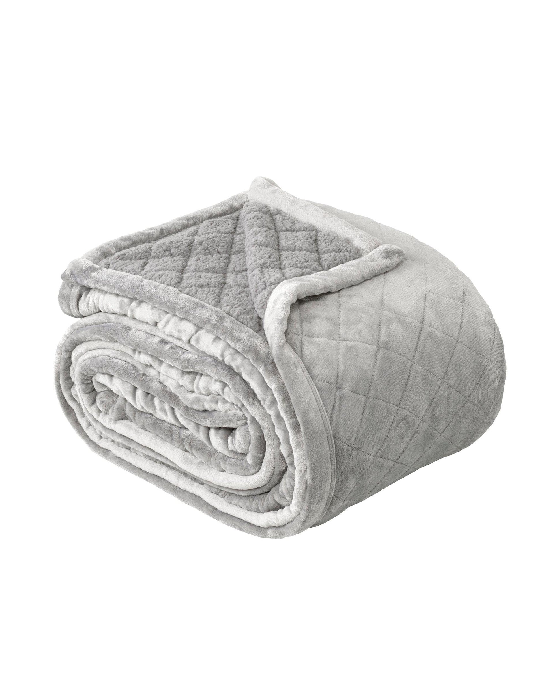 Bianca MANSFIELD ULTRA SOFT VELVET BLANKET 480GSM Aluminium Bianca Bedding