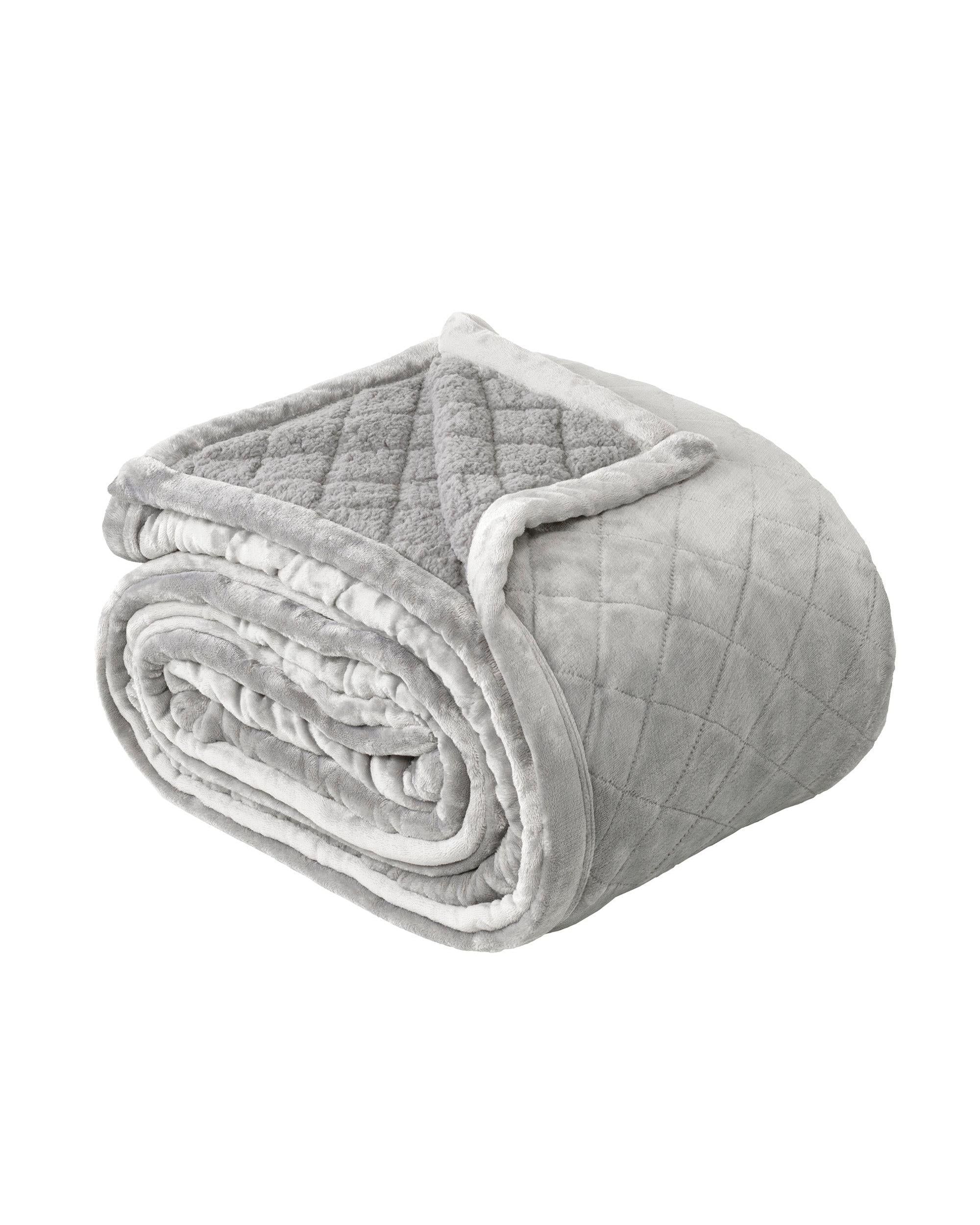 Bianca MANSFIELD ULTRA SOFT VELVET BLANKET 480GSM Aluminium Bianca Bedding