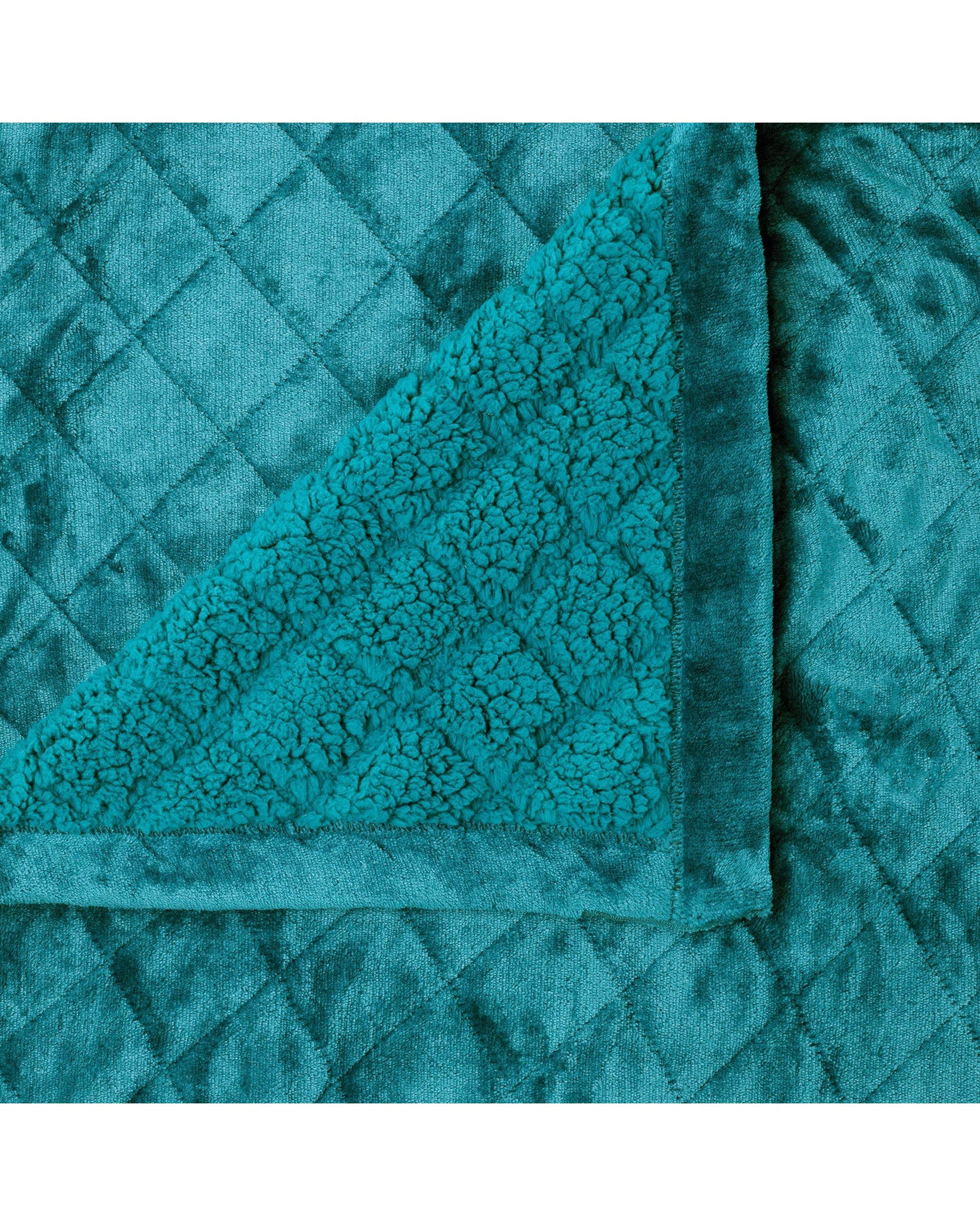Bianca MANSFIELD ULTRA SOFT VELVET BLANKET 480GSM TEAL Bianca Bedding