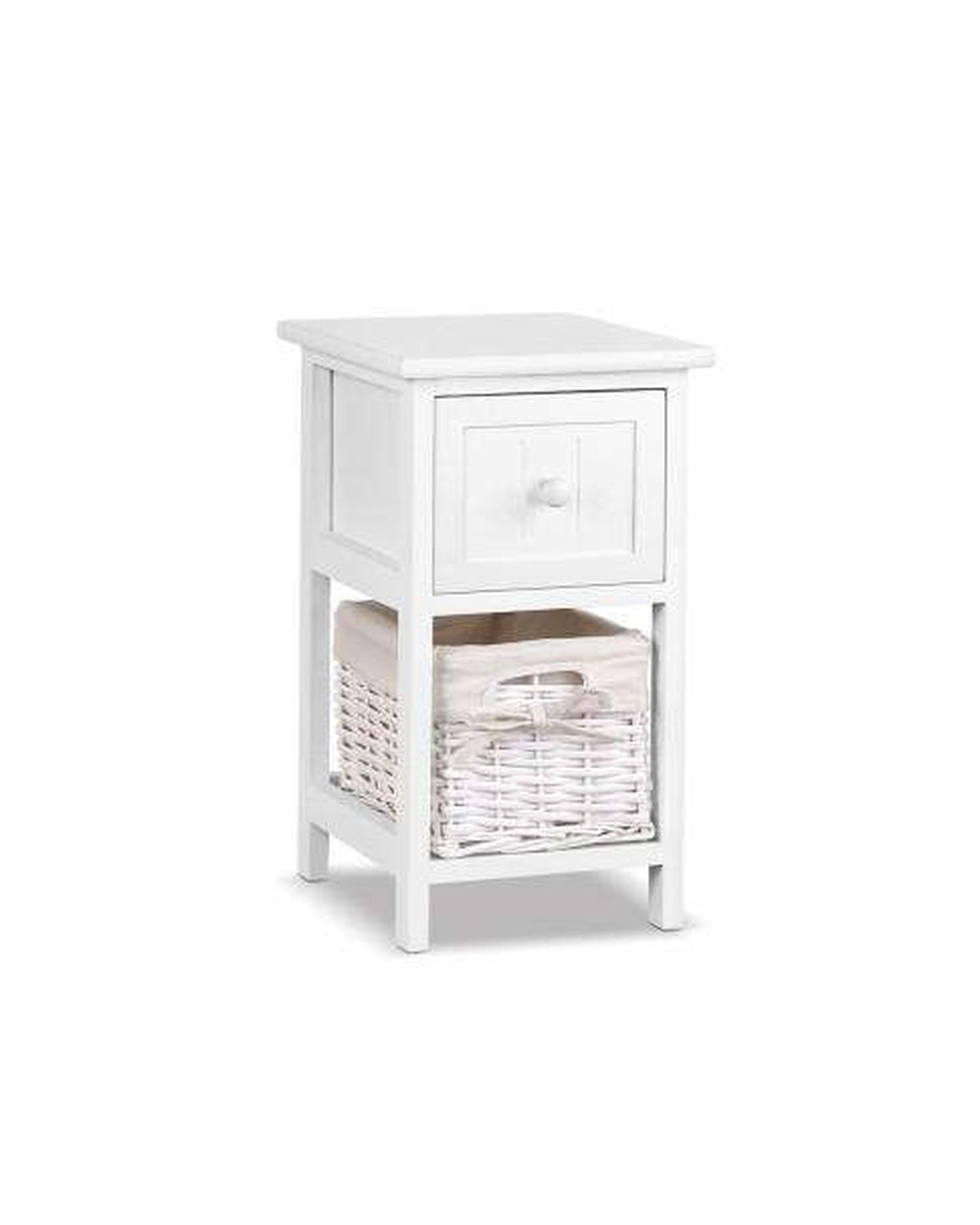 Twin Pack Budget Bedside Table - White Artiss