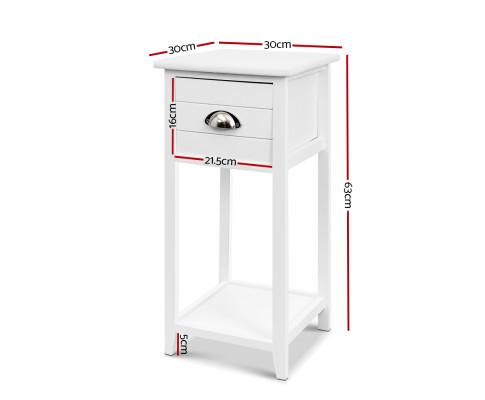 Bedside Table Nightstand Drawer Storage Cabinet Lamp Side Shelf White Artiss