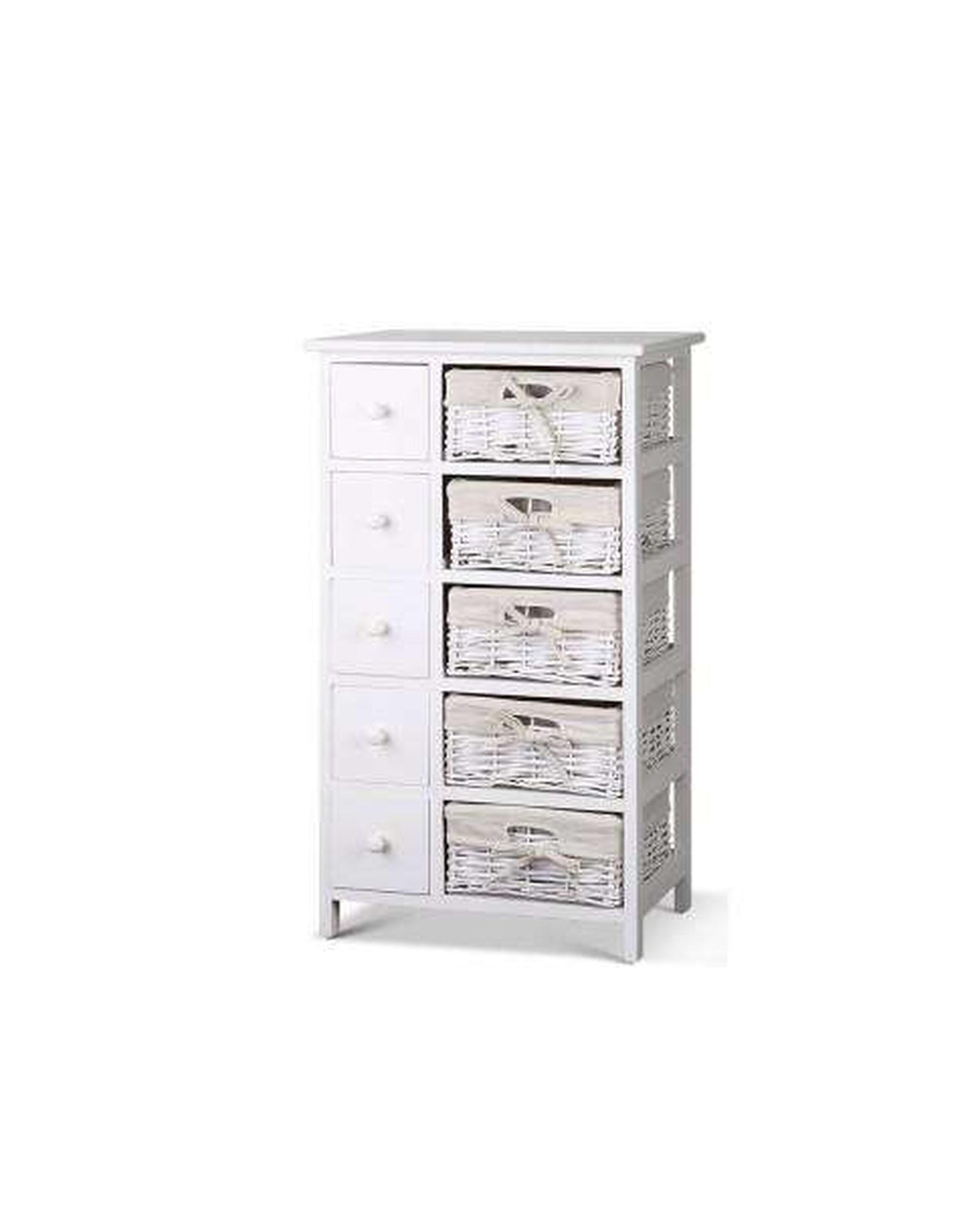 Five Basket Storage Drawers - White Artiss