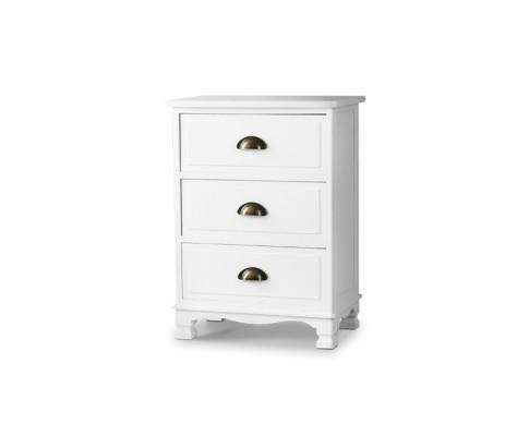 Vintage Bedside Table - White Artiss