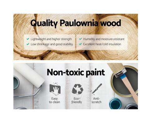 Vintage Bedside Table - White Artiss