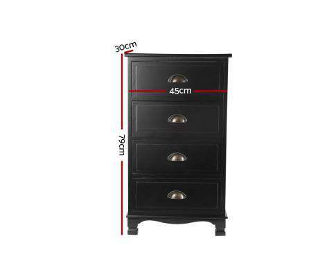 Vintage Bedside Table Chest Four Drawers Artiss