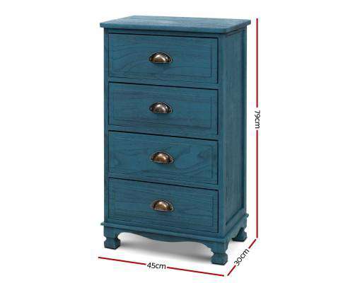 Bedside Table Vintage - Blue Artiss